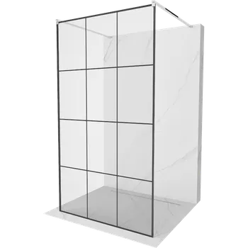 Mexen Kioto volně stojící sprchová stěna 120 x 200 cm, černá mřížka 8 mm, chrom - 800-120-002-01-77 Sprchové stěny