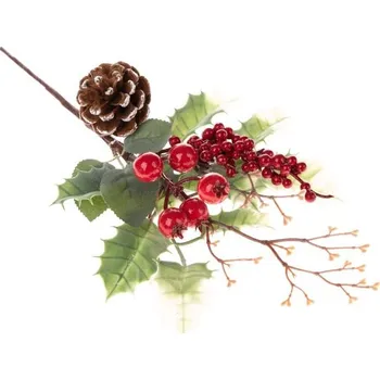 umělá květina Casa de Engel Umělá větvička s cesmínou a šiškou