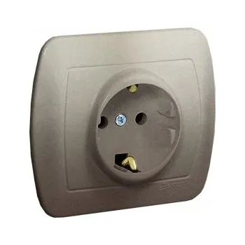 Elektrická zásuvka Simon Akord Jednotlivá zásuvka typu Schuko saténová AGSZ1E/29