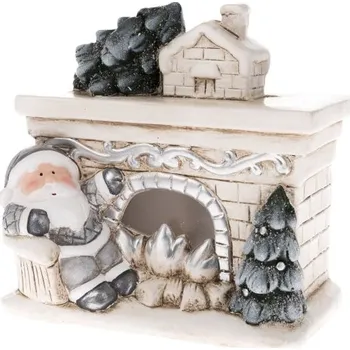Vánoční dekorace Casa de Engel Keramický krb se Santou