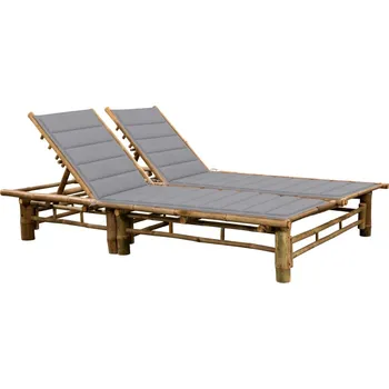 Zahradní lehátko zahrada-XL Zahradní lehátko pro dva s poduškami bambus 3063946