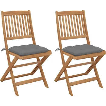 zahrada-XL Skládací zahradní židle s poduškami 2 ks masivní akáciové dřevo 3064660