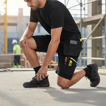 Pánské kraťasy Portwest Šortky EVENES Velikost 54 černá/žlutá