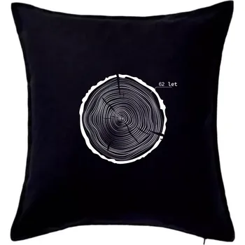 Polštář Letokruhy - 62 - Polštář 50x50 - 50x50 - Pouze potah ( Černá )