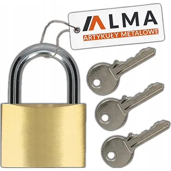 Visací zámek MOSAZNÝ VISACÍ ZÁMEK S OKEM, MASIVNÍ, NA POSILOVNU 30 mm + 3 KLÍČE