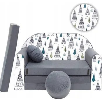 Pohovka Dětská pohovka, pěnová rozkládací sedačka Taburet Polštář matrace skládací Welox