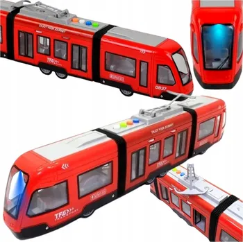 autíčko VELKÁ MĚSTSKÁ TRAMVAJ AUTOBUS OTEVÍRACÍ DVEŘE ZVUKY LED SVĚTLA pohon City