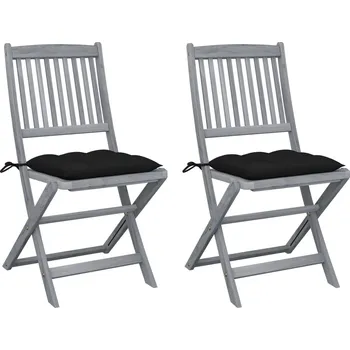 zahrada-XL Skládací zahradní židle s poduškami 2 ks masivní akáciové dřevo 3064558