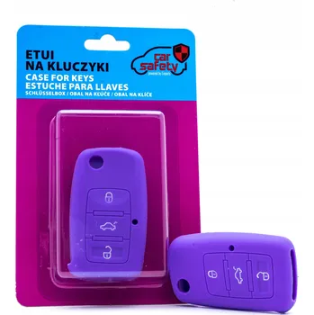 Fialové silikonové pouzdro na klíče Volkswagen Škoda Seat - EPKC06 CARSAFETY