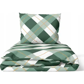 Povlečení Povlečení 140 x 200 cm, 70 x 80 cm, 140 g/m2, bavlna 100% skotská zelená mřížka