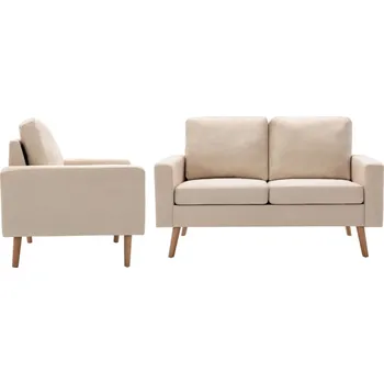 Pohovka zahrada-XL 2dílná sedací souprava textil krémová 3056617