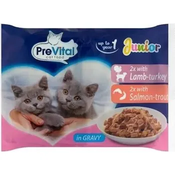 Krmivo pro kočku Vlhké krmivo pro kočky Prevital Junior mix chutí 4x100 g kapsička
