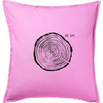 Polštář Letokruhy - 25 - Polštář 50x50 - 50x50 - Pouze potah ( Růžová )