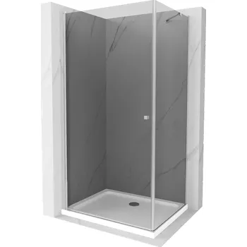 Mexen Pretoria sprchová kabina otevíratelná 100 x 120 cm, grafit, chrom + vanička Flat - 852-100-120-01-40-4010 Sprchové kouty s vaničkou