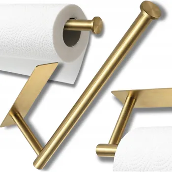 Věšák Loftový věšák Držák na papírové ručníky bez vrtání zlatý 3M do kuchyně