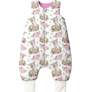 Zavinovačka Čtyři Sloni Celoroční spací pytel s nohavicemi bavlněný 0-12 měsíců, tmavě růžová