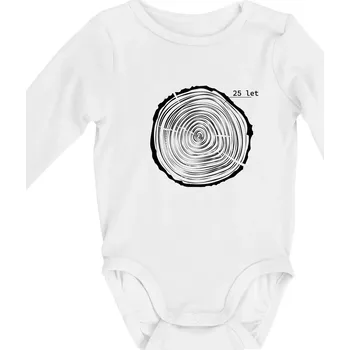 Letokruhy - 25 - Body kojenecké s dlouhým rukávem - Dlouhý r. 3-6 měs ( Bílá )