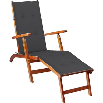 Zahradní lehátko zahrada-XL Zahradní křeslo s podnožkou a poduškou masivní akácie 3064014