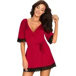 Elegantní župan Sensuelia peignoir red - Obsessive S/M Červená
