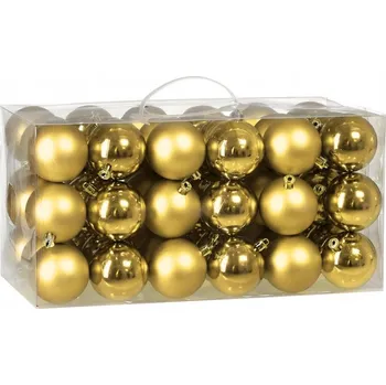 Vánoční dekorace Vánoční Koule hladká, Sada mix 6 cm 54 ks