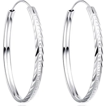 Náušnice NUBIS® Stříbrné náušnice kruhy 35 mm - NB-3117-35