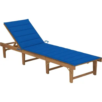 Zahradní lehátko zahrada-XL Skládací zahradní lehátko s poduškou masivní akáciové dřevo 3064174
