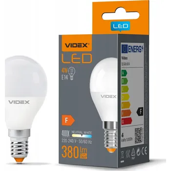 Žárovka LED žárovka 4W E14 G45 380lm neutrální bílá VIDEX