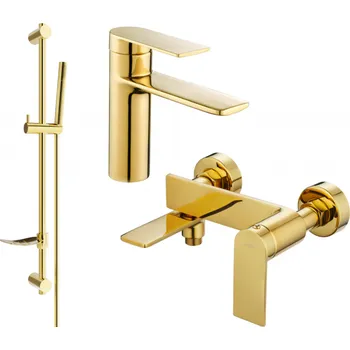 Vodovodní baterie Mexen Zero DF70 sada vanových baterií, zlatá - 71103DF70-50 Bateriové soupravy