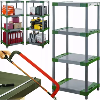 Dílenský regál Plastový skladový regál 138 x 70 x 46 cm