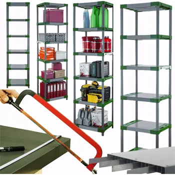 Dílenský regál Plastový regál Wamar-Sosenka 222 cm x 50 cm x 46 cm, max. nosnost 120 kg