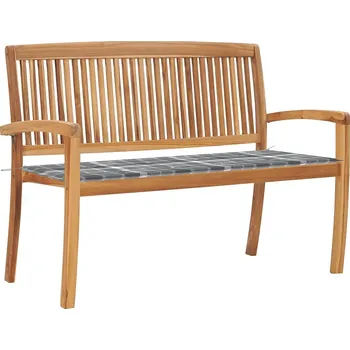 Zahradní lavice zahrada-XL Stohovatelná zahradní lavice s poduškou 128,5 cm masivní teak 3063293