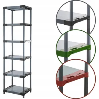 Dílenský regál Plastový regál do skladu, sklepa nebo garáže 222x60x46 cm - EKO