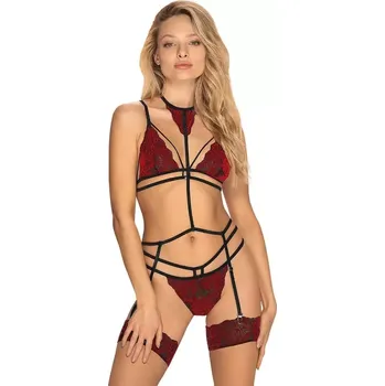 Podprsenka Žhavý set Sugestina set - Obsessive L/XL Červená