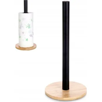 Zásobník na papírové ručníky Kuchyňský stojan na papírové utěrky VILDE, kovový, černý, 32,5 x 15 cm