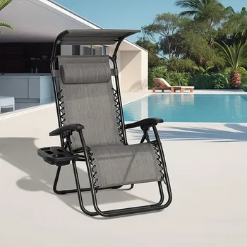 Zahradní lehátko Relaxační křeslo Avenberg PALMAS - šedá