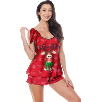 Dámské pyžamo Veselý set Aster set red - Anais XXL/XXXL