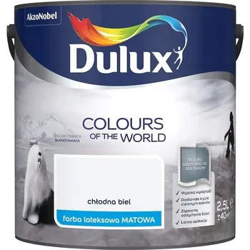 barva na zeď DULUX SVĚTA BARVA LATEXOVÁ NA ZEĎ Chladná Bílá 2,5L