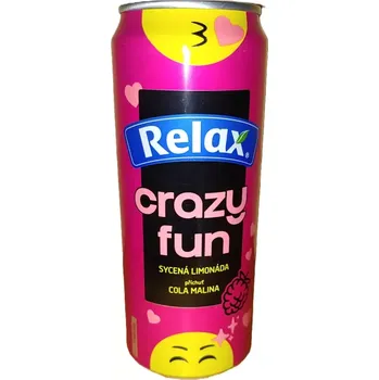 Limonáda RELAX sycená limonáda | cola malina 330 ml (Nealkoholický sycený nápoj s příchutí coly a maliny, bez kofeinu 330 ml)