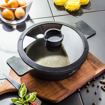 Hrnec Hliníkový hrnec s pokličkou VALDINOX EXPERT MALÝ ČERNÝ 2,5 l