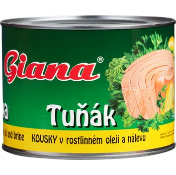 Konzervované ovoce CZ distribuce Giana Tuňák kousky v rostlinném oleji a nálevu 1,705 kg