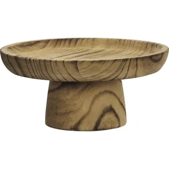 MADAM STOLTZ Dřevěný servírovací stojan Dark Natural Ø 30 cm
