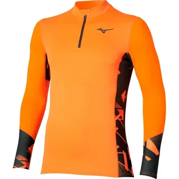 Pánské termo spodní prádlo Pánské termo triko Mizuno Virtual Body G5 Half Zip(M) / Tangelo / Black Velikost: M