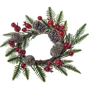 Vánoce Casa de Engel Umělý věnec s bobulemi 48/336