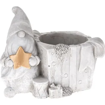 Květináč Casa de Engel Betonový obal na květináč s trpaslíkem