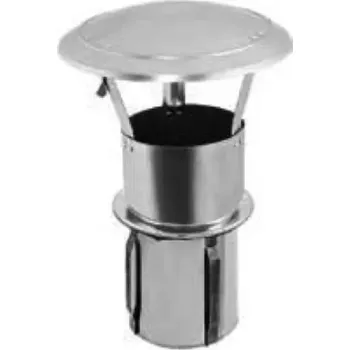 Hlavice pro radiátor Nerezová komínová stříška – redukce do komína, prům. 250 mm