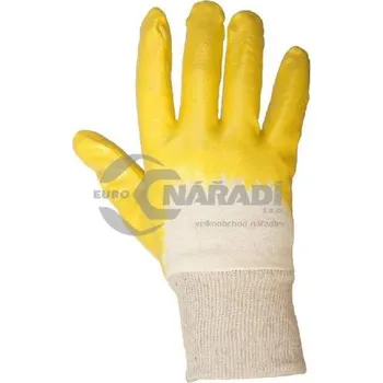Pracovní rukavice Rukavice NITRIL, žluto-bílé, vel. 10, LAHTI PRO