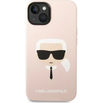 Pouzdro na mobilní telefon Karl Lagerfeld Liquid Silicone MagSafe kryt pro iPhone 14 Plus - Růžová