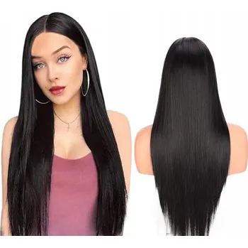 Paruka Paruka dlouhé syntetické vlasy černá SATIS dámská