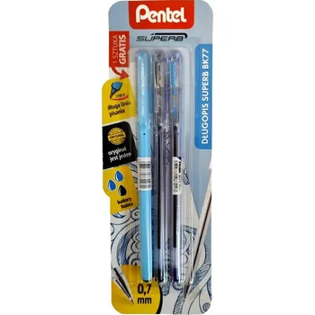 PENTEL Propiska SUPERB BK77 3 ks černá modrá