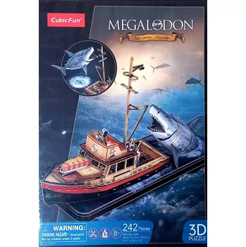 Puzzle CubicFun 3D puzzle Čelisti – útok žraloka, 242 dílků
